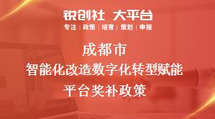 成都市智能化改造數字化轉型賦能平臺相關配套獎補政策