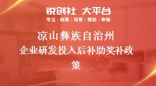 涼山彝族自治州企業研發投入后補助相關配套獎補政策