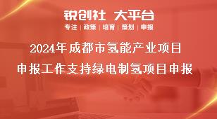 2024年成都市氫能產業項目申報工作支持綠電制氫項目申報獎補政策