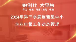2024年第三季度創(chuàng)新型中小企業(yè)申報工作動態(tài)管理獎補(bǔ)政策
