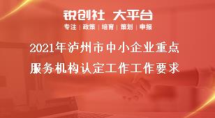 2021年瀘州市中小企業重點服務機構認定工作工作要求獎補政策