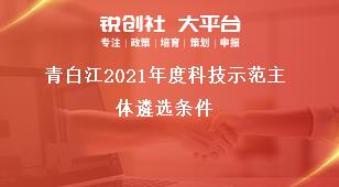 青白江2021年度科技示范主體遴選條件獎補政策