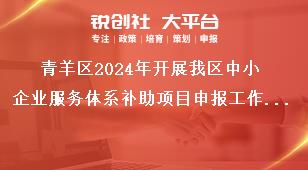 青羊區(qū)2024年開(kāi)展我區(qū)中小企業(yè)服務(wù)體系補(bǔ)助項(xiàng)目申報(bào)工作申報(bào)程序獎(jiǎng)補(bǔ)政策