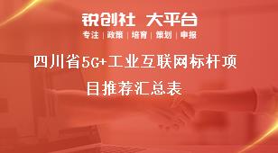 四川省5G+工業互聯網標桿項目推薦匯總表獎補政策