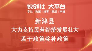 新津縣大力支持民營經濟發展壯大若干政策相關配套獎補政策