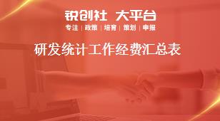 研發統計工作經費匯總表獎補政策