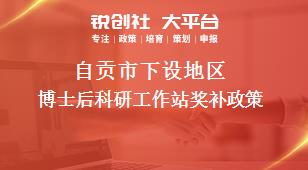 自貢市下設地區博士后科研工作站獎補政策