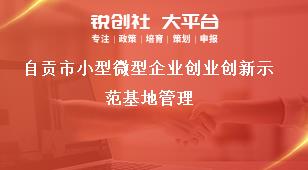 自貢市小型微型企業創業創新示范基地管理獎補政策