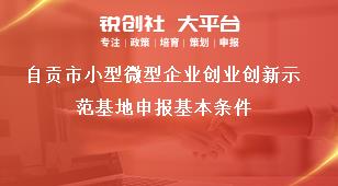 自貢市小型微型企業創業創新示范基地申報基本條件獎補政策